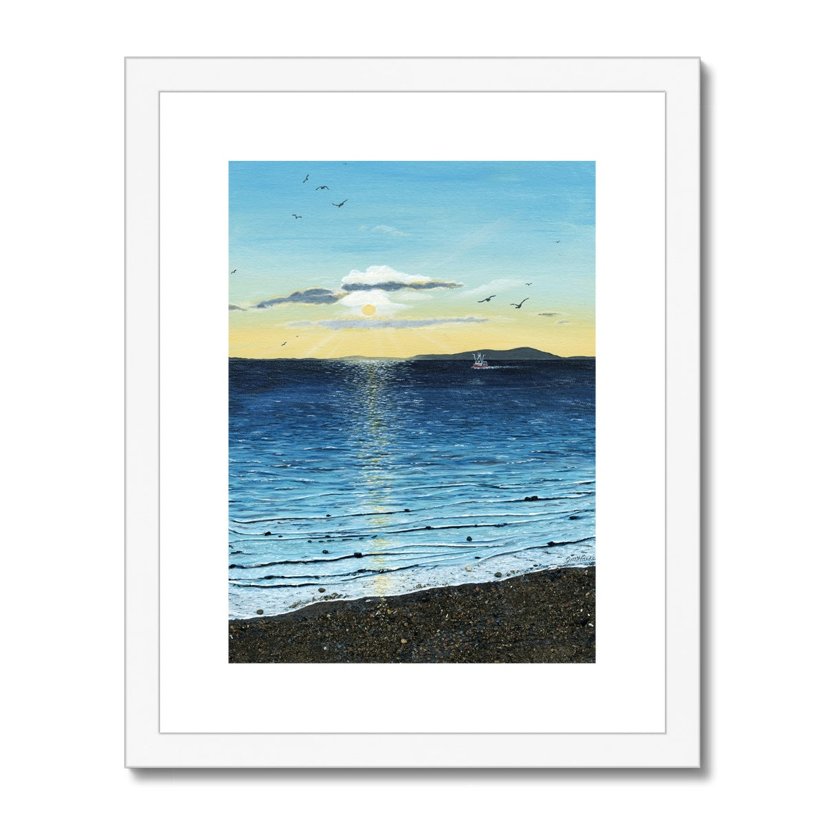 Sunset on the Solway Framed & Mounted Print