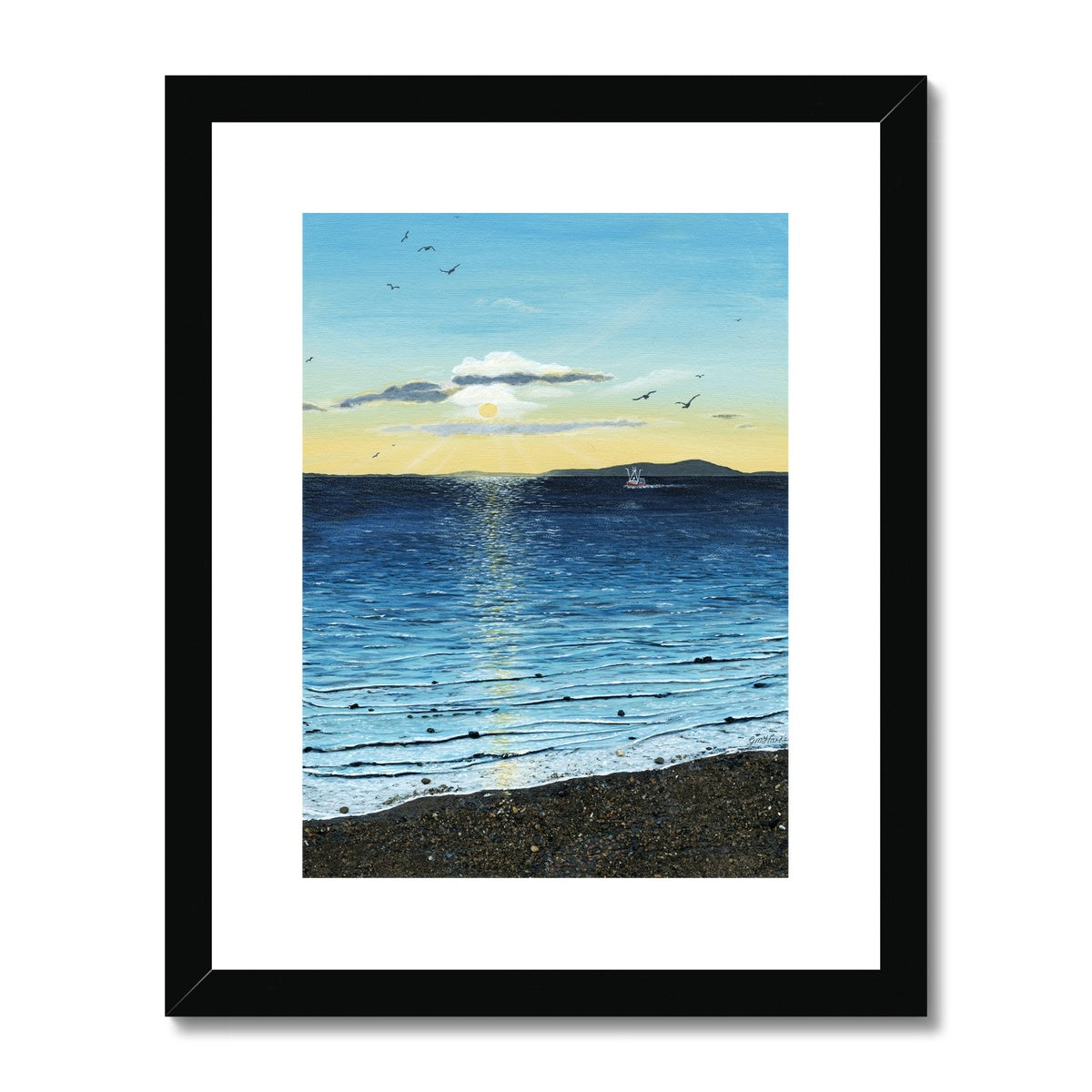 Sunset on the Solway Framed & Mounted Print