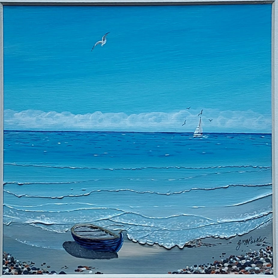 Soaring - Mini Blue Sea Collection No. 4 (Black Frame) SOLD