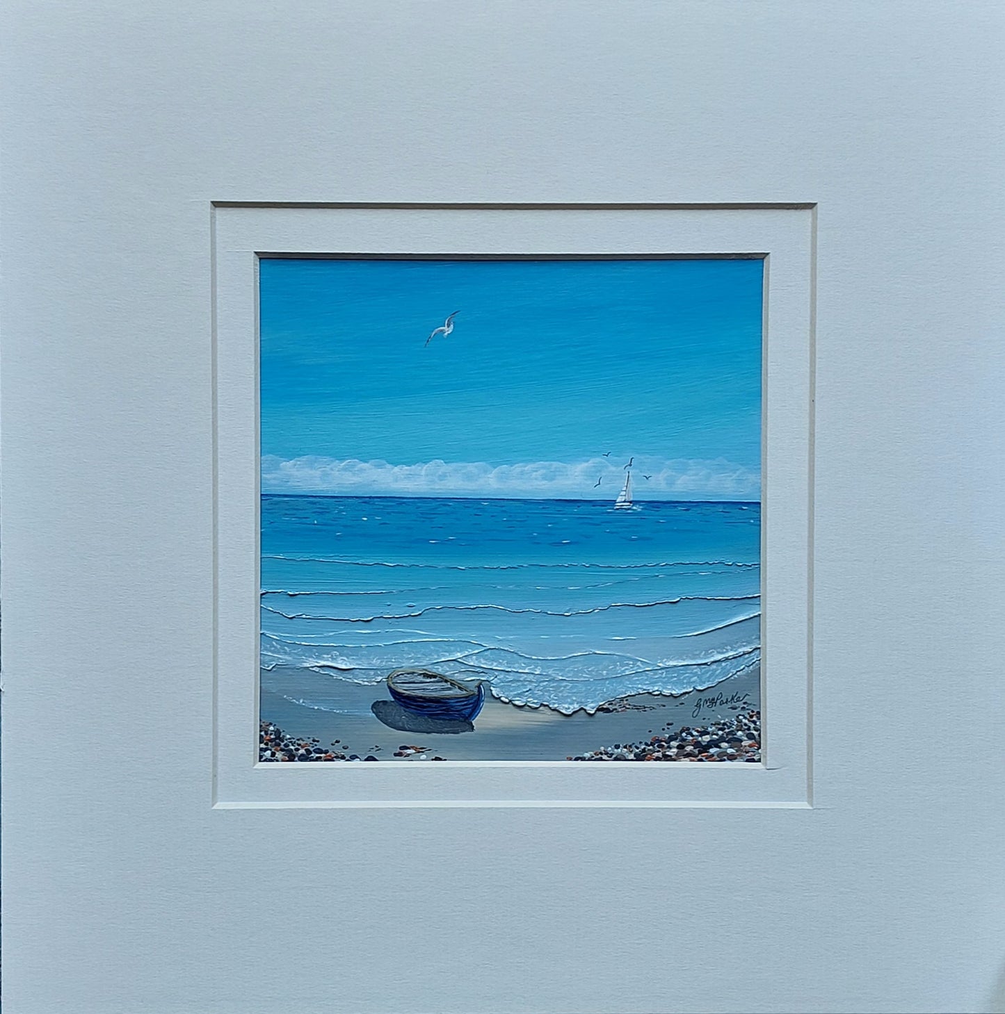 Soaring - Mini Blue Sea Collection No. 4 (Black Frame) SOLD