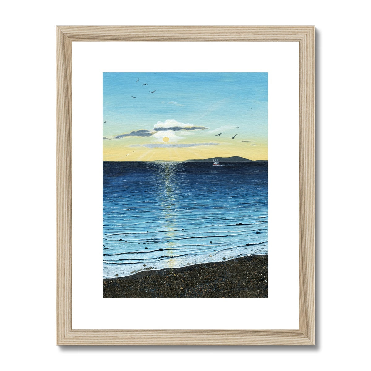 Sunset on the Solway Framed & Mounted Print